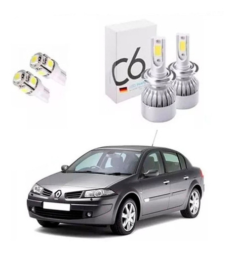 Kit Lamparas Cree Led Cob H7 + Posicion Renault Megane 2