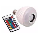 Lampada Musical Led Bulbo Bluetooth Rgb+ Bocal E27+controle