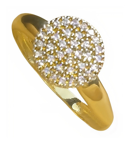 Anel Em Ouro Amarelo 18k Com Diamantes