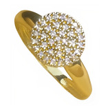 Anel Em Ouro Amarelo 18k Com Diamantes