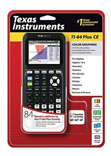 Calculadora Gráfica Texas Instruments Ti-84 Plus Ce, Negra