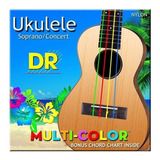 Cuerdas Ukelele Soprano/conciertotenor 4 Cuerdas Multi-color