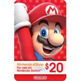 Tarjeta Eshop - Gift Card Nintendo 20 Usd - Cuenta Eeuu 
