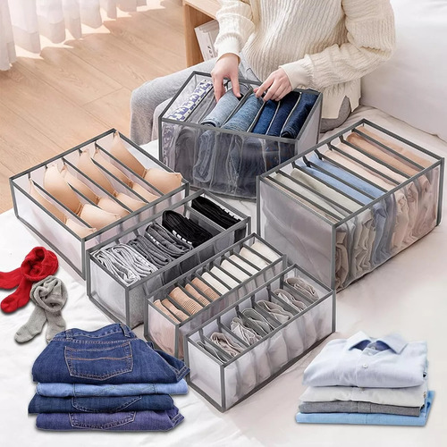 6pc Cajas Organizadoras De Tela Almacenamiento Plegable Ropa