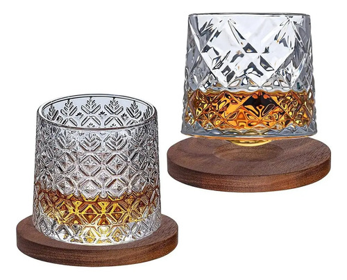 Juego De 2 Vasos De Whisky, Vasos Giratorios, Vasos De Bar | MercadoLibre