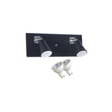 Spot Aplique Pared 2 Luces Direccionable Dublin + 2 Dicro 7w