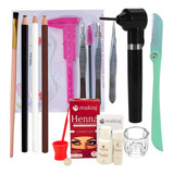 Kit Maquiagem Sobrancelha Henna Pincel Navalha Mixer 3 Pinça