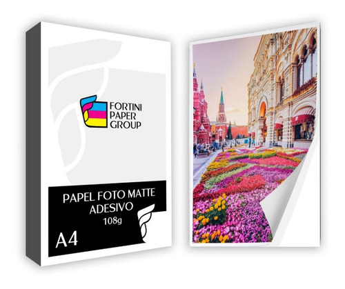 100 Folhas Papel Fotografico Adesivo 108g Matte A4