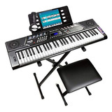 Piano Con Teclado Rockjam De 61 Teclas Con Kit De Inflexión Color Black Pdt Limited