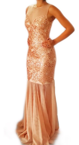 Vestido Rosa Gold Corte Sirena