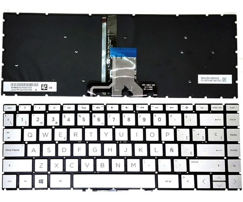 Teclado Plata Con Luz Para Hp 14-dh 14-dq1001la 14-dq1002la