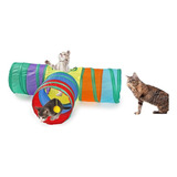Túnel Para Gatos 3 Saídas Formato Em T Brinquedo Para Gato