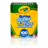 100 Plumones Crayola Colores Supertips Delgados Lavables 