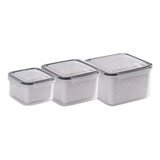 3/set Cocina Contenedor De Alimentos Nevera Organizador Con