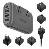 Convertidor De Voltaje Sokoo 220v A 110 V, Adaptador De Viaj