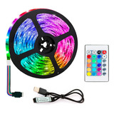 Cinta Led Rgb De 5m Con Control Usb - Tira Led 5050