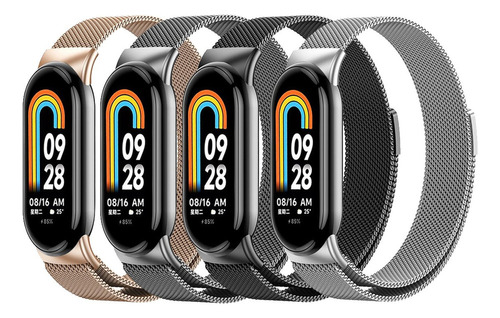 4 Alças Milanesas Para Xiaomi Mi Band 8