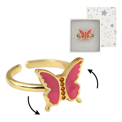 Anillo Ajustable Mariposa Giratoria Anti Ansiedad + Cajita Color Fucsia | MercadoLibre