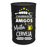 Adesivo Decorativo Barril 200l - Churrasco Amigos E Cerveja