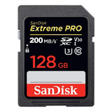 Cartão Memória Sdxc Sandisk 128gb Extreme Pro V30 200mbs