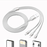 Cabo Turbo 100w 3 Portas Para iPhone/ Tipoc / Micro Usb 1,2m