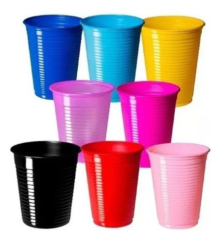 Vasos De Colores Plásticos Desechable 200ml (50 Unidades)