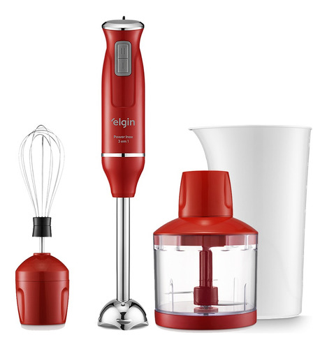 Mixer Power Inox Elgin 3 Em 1 600w 220v Cor Vermelho