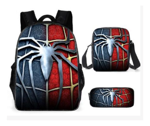 Mochila Escolar Spiderman Kit De 3 Piezas