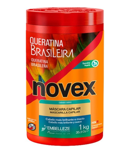 Tratamiento Capilar Crema De Queratina Brasileña Novex 1 Kg.