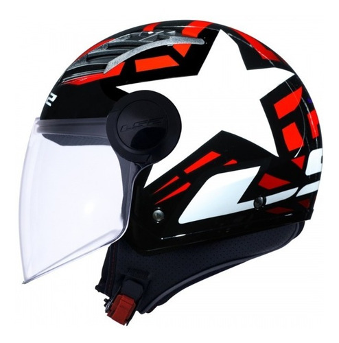 Capacete Ls2 Airflow Of562 Starwar  Branco E Vermelho