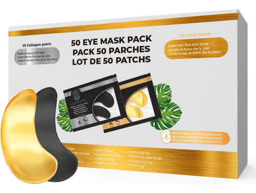 Pack 50 Parches Contorno De Ojos 24k Y Colágeno. Anti-ojeras