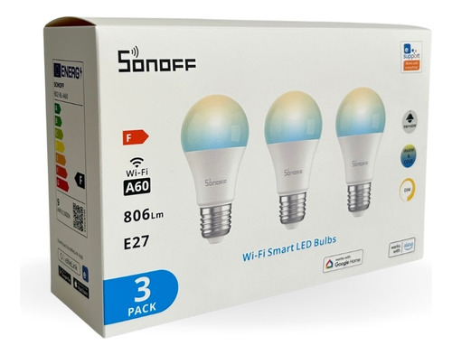 Pack De 3 Ampolletas Wifi Led Sonoff B02-bl-a60