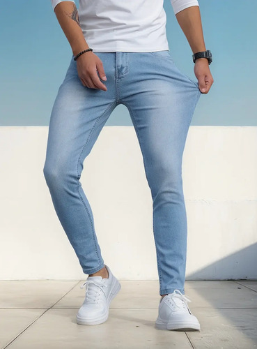 Pantalon Skinny De Mezclilla Strech Casual Para Hombre Jeans | MercadoLibre