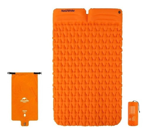 Colchón Inflable Naturehike Nh19z013-p Color Naranja De  120cm X 200cm X 65cm