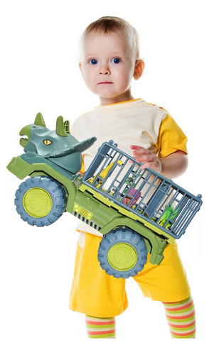 Camión Transporte Con Dinosaurios Para Niños - Triceratops