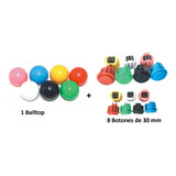 8 Botones Arcade Tipo Sanwa 30 Mm + 1 Balltop Para Palanca