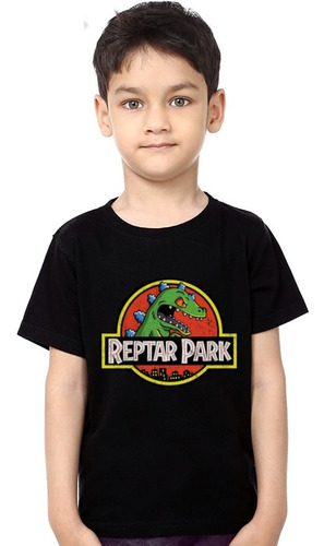 Playera Reptar, Jurassic Park, Rugrats Para Niño O Niña Mod2