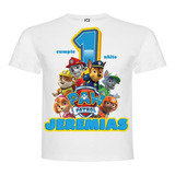 Polera Estampada 3-12 Niño Cumpleaños Paw Patrol 