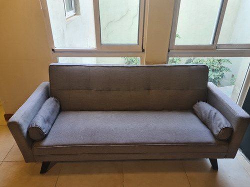 Futon Sillon Cama Chenille Gris 1.90