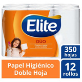 Papel Higiénico Elite Duo 350 Hojas Dobles Con 12 Rollos