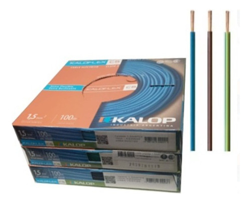 Pack 3 Rollos Cable Unipolar 1,5 Mm Kalop Cat5 X 100 Mts.