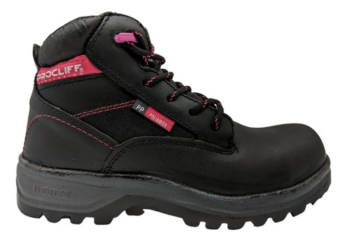 Bota Cliff 0403 Con Casco De Poliamida Negro/rosa-mujer