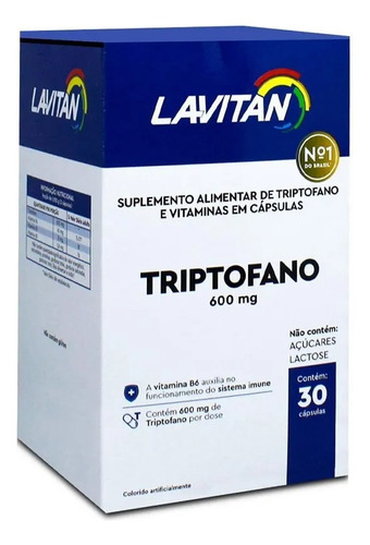 Suplemento Alimentar Lavitan Triptofano Com 30 Cápsulas