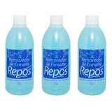 Kit 3 Removedores De Esmalte 500ml Repos Acetona Promoção