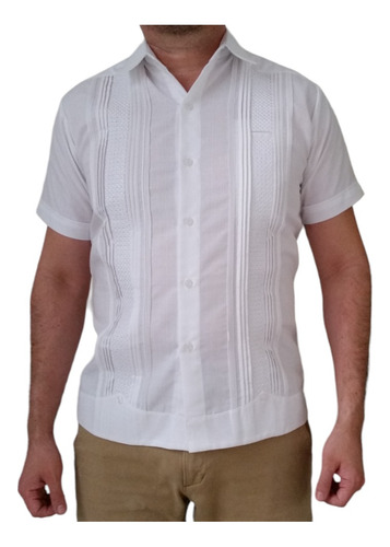 Guayabera Presidencial Valladolid Lino Blanco Manga Corta