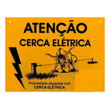 Kit 10 Placas De Aviso Cuidado Cerca Elétrica Rural Zebu