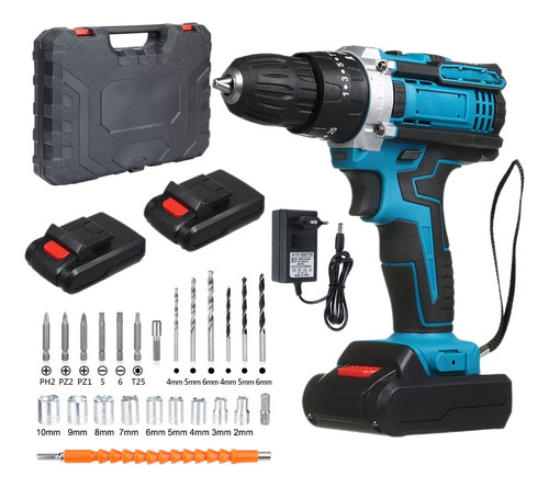 Kit Taladro Destornillador Inalámbrico 21v + 2 Baterías