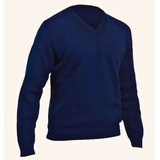 Sweater Pullover Escote V Azul Marino Colegio Escuela