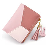 Cartera Mujer Monedero Billetera De Moda Con Llavero  M1030 Color Rosa