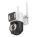 Cámara De Seguridad 8mp Wifi Exterior 360° Con Doble Lente